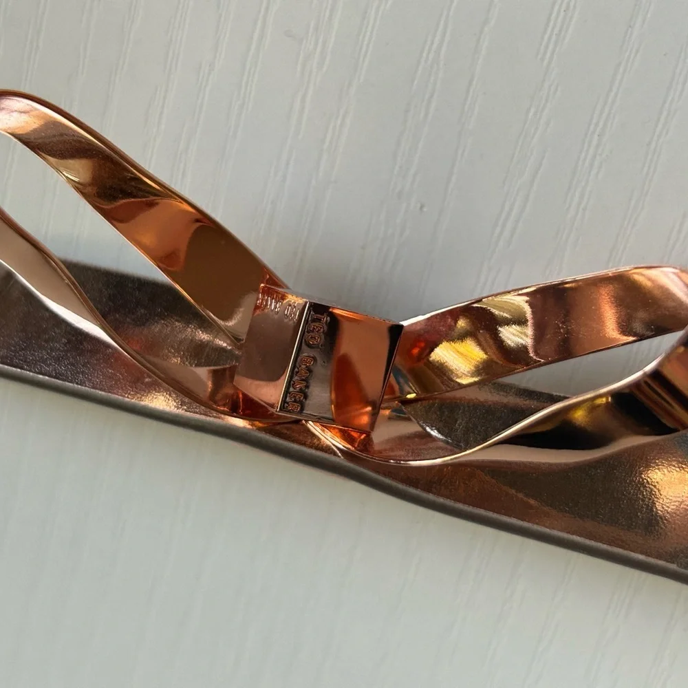 TED BAKER London‎ Women's Bow Leather Belt Rose Gold Size Small